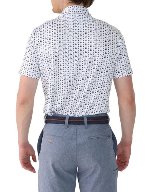 Tailorbyrd Blue Golf Carts Performance Polo for men