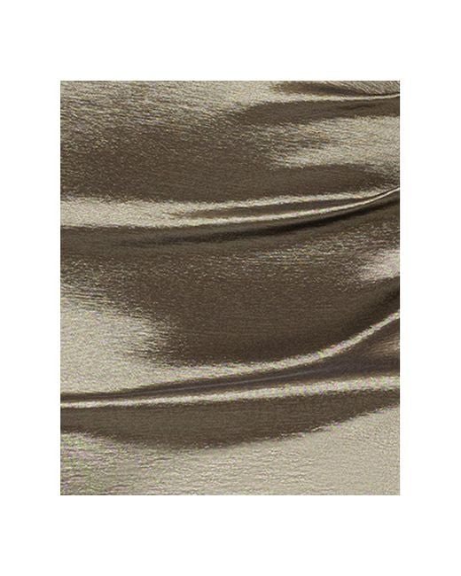 Xscape Metallic Plus Size Asymmetrical-neckline Long Sheath Dress