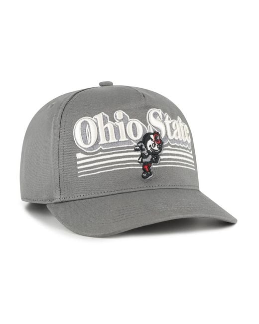 '47 Gray Ohio State Buckeyes Script Fade Hitch Adjustable Hat for men