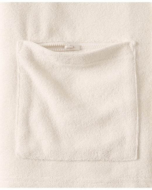 Lands' End White Short Sleeve Textured Terry Camp Collar for men