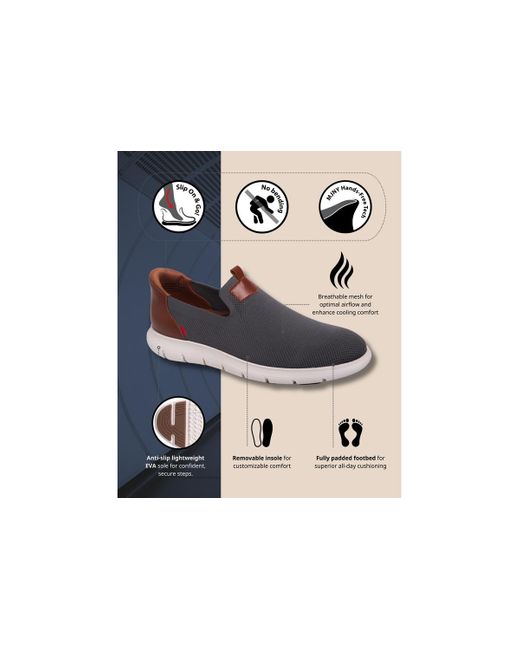 Marc Joseph New York Black Princeton Street Hands-free Slip On Technology Lightweight Mesh Oxfords for men