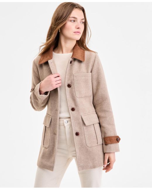 Steve Madden Natural Belted Single-breasted Jacket