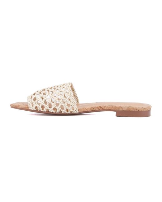 TORGEIS White Bronze Flat Sandal