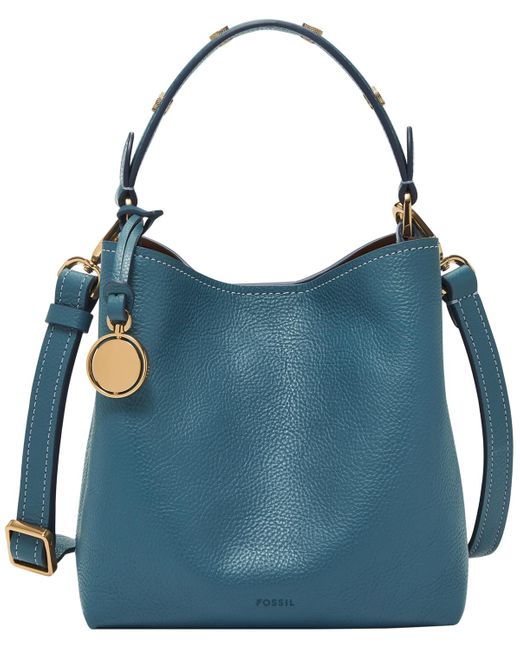 Fossil Blue Jessie Small Bucket Crossbody Bag