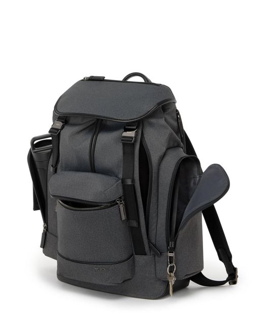 Tumi Black Harrison Griffen Flap Backpack for men