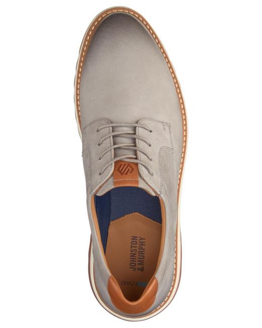 Johnston & Murphy White Braydon Plain Toe Hybrid Dress Oxford Shoes for men