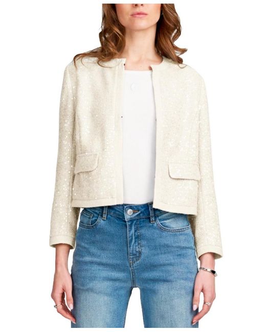 Elle Collection White Sequin Jacket