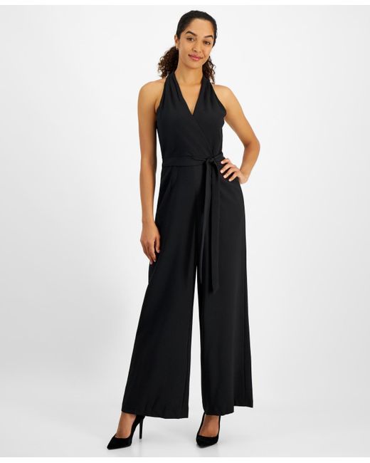 Julia Jordan Red Tie Waist Wide Leg Jumpsuit