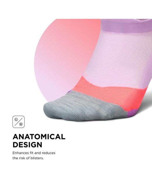 FEETURES SOCKS Pink Elite Light Cushion No Show Tab Ankle Socks for men