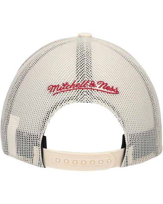 Mitchell & Ness Natural Miami Heat Trucker Adjustable Hat for men