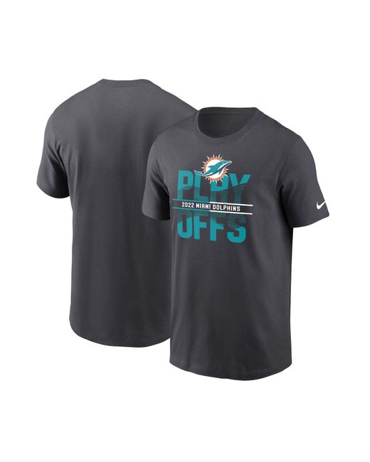 Nike Anthracite Miami Dolphins 2022 Nfl Playoffs Iconic T-shirt in Blue ...