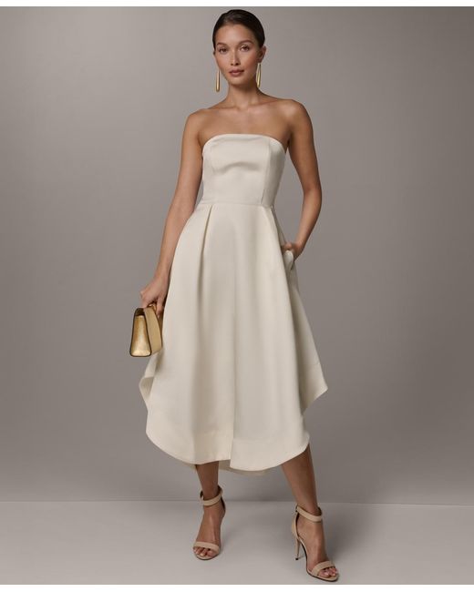 donna karan cream dress Donna Karan Pinstripe Belted Jacket Dress - Cream/limestone