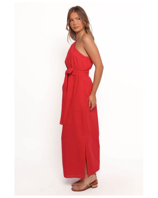 Petal & Pup Red Roma One Shoulder Midi Dress