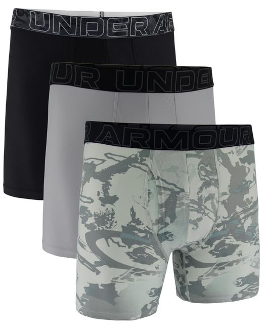 Under Armour Black 3-pack Performance Assorted 6" Boxer Briefs for men