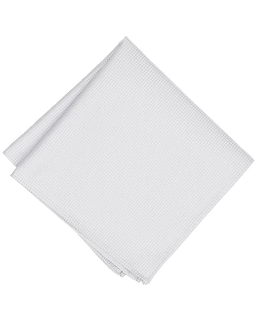 Alfani White Wolfe Solid Bow Tie And Pocket Square for men