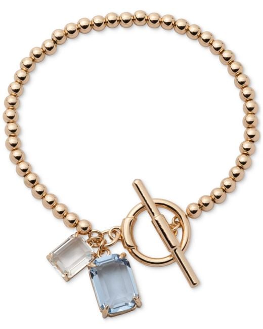 Ralph Lauren Metallic Gold-tone Crystal Stone Flex Bracelet
