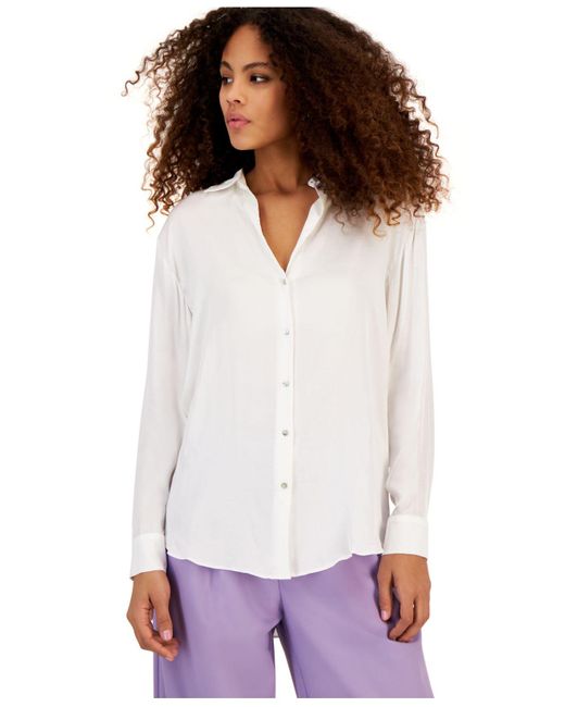 Lucy Paris Elena Button-down Shirt in White | Lyst
