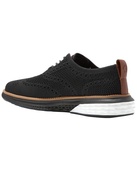 Cole Haan Black Grand Hurrion Stitchlite Wingtip Lace-up Oxford Shoes for men