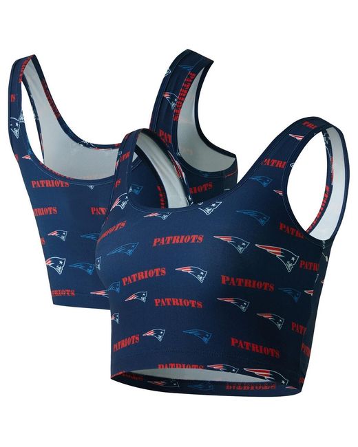 Concepts Sport Blue New England Patriots Mosaic Allover Print Bralette