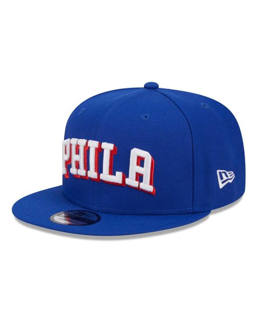 KTZ Blue Philadelphia 76ers Side Logo 9fifty Snapback Hat for men