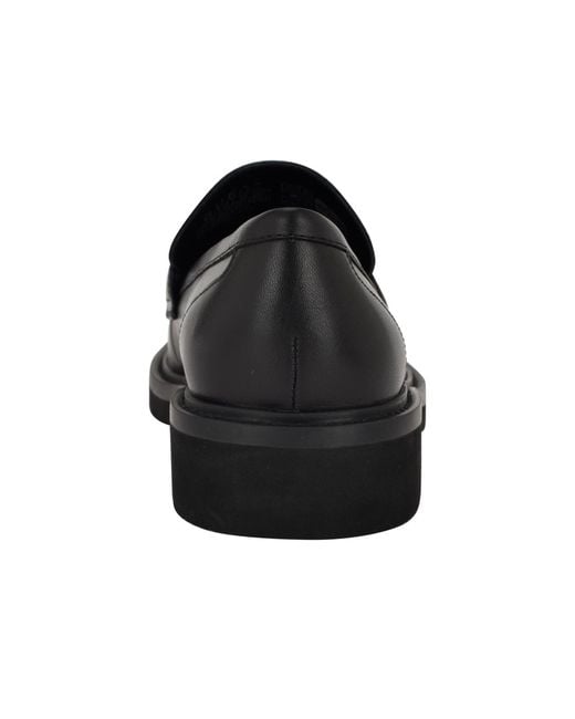 Guess Black Shuttle Logo Hardware Round Toe Loafers