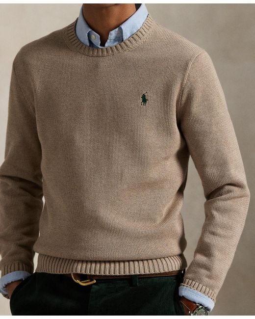 Polo Ralph Lauren Brown Cotton Crewneck Sweater for men