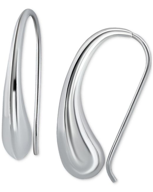 Giani Bernini Metallic Polished Polished Teardrop Threader Earrings, Created For Macy's
