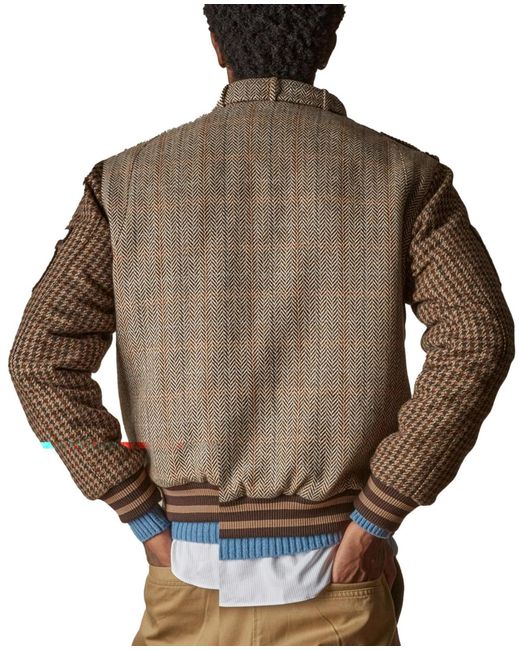 Members Only Brown Tweed Varsity Jacket for men