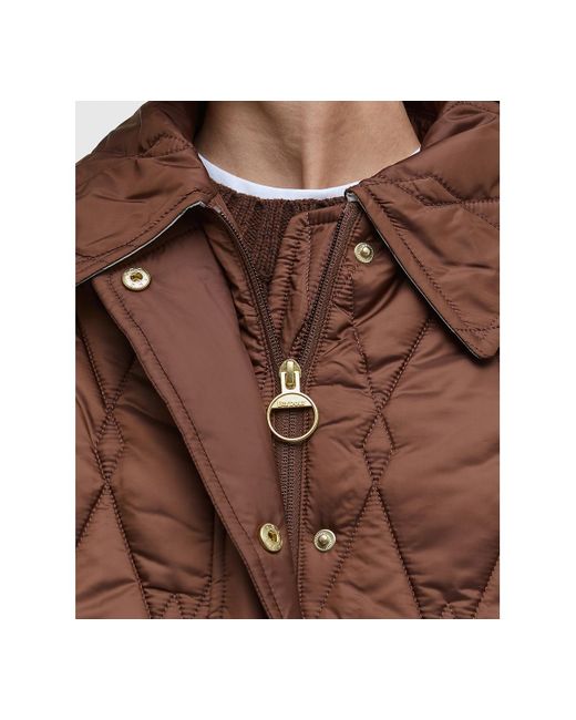 Barbour Brown Bernadette Collared Quilted Jacket