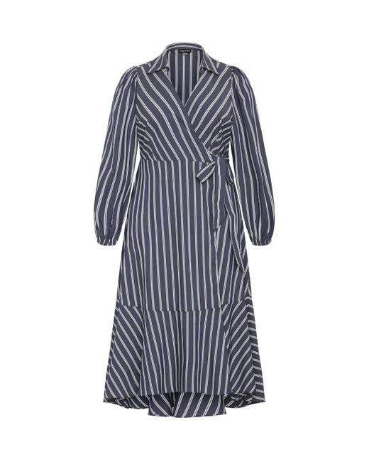 City Chic Women's Blue Plus Size Selena Wrap Dress - www.disolcolor.com