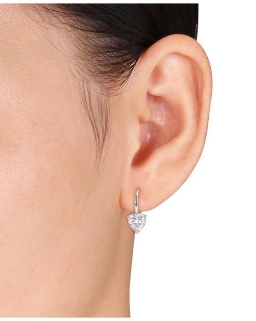 Macy's Metallic Heart Shape Leverback Earrings (3 Ct. T.w.