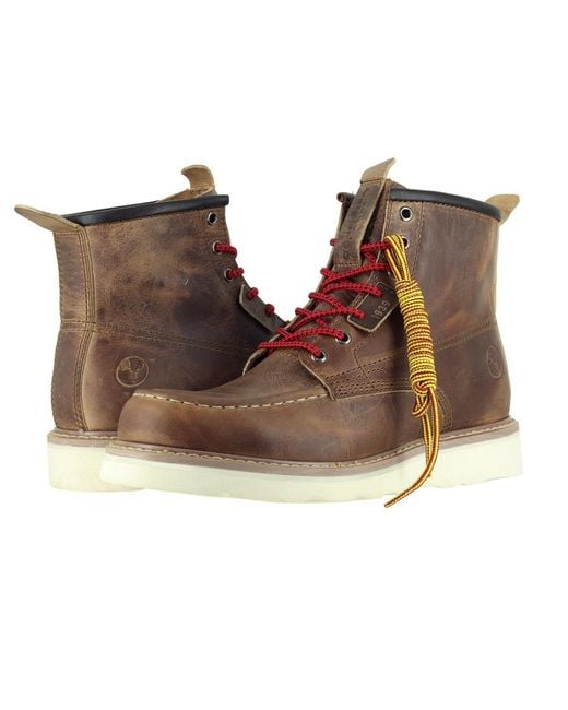 Berrendo Brown 6" Moc Toe Work Boots for men