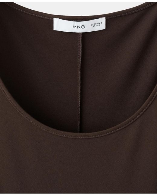 Mango Brown Flared Midi-dress