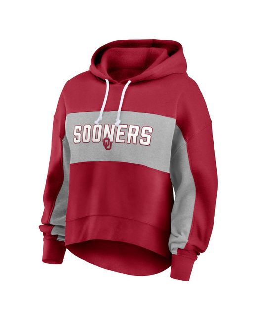 Fanatics Red Oklahoma Sooners Filled Stat Sheet Pullover Hoodie