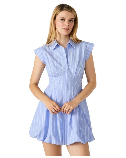 Steve Madden Blue Arielle Mini Bubble Dress