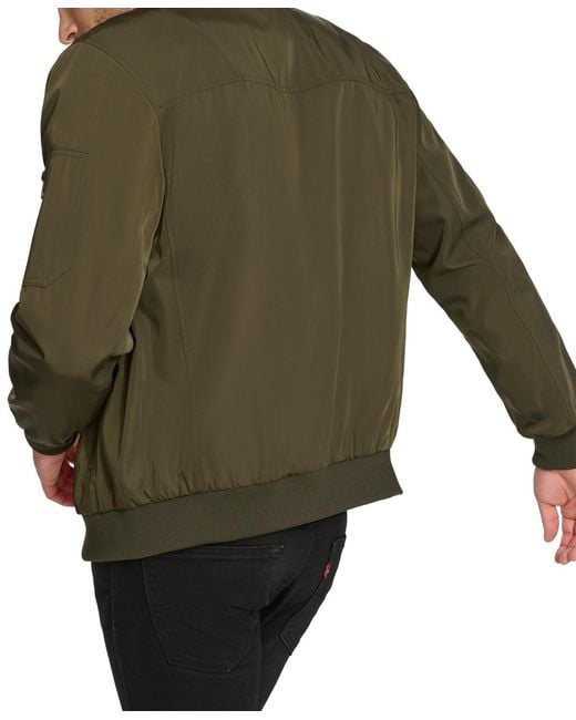 Calvin Klein Green Solid-color Zipper Flight Jacket for men