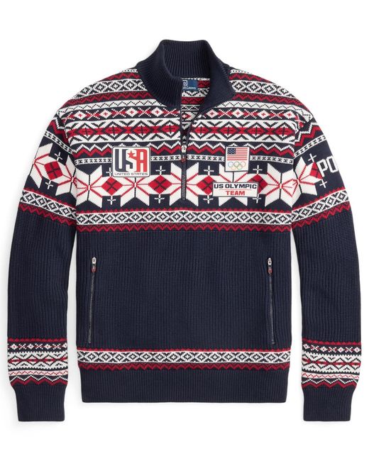 Polo Ralph Lauren Black Winter Quarter-zip Sweater for men