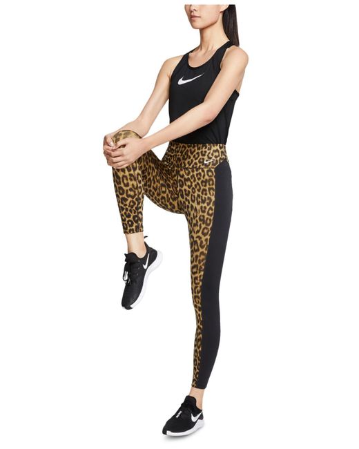 Nike Training Women's One Dri Fit Leopard Print Leggings Pockets