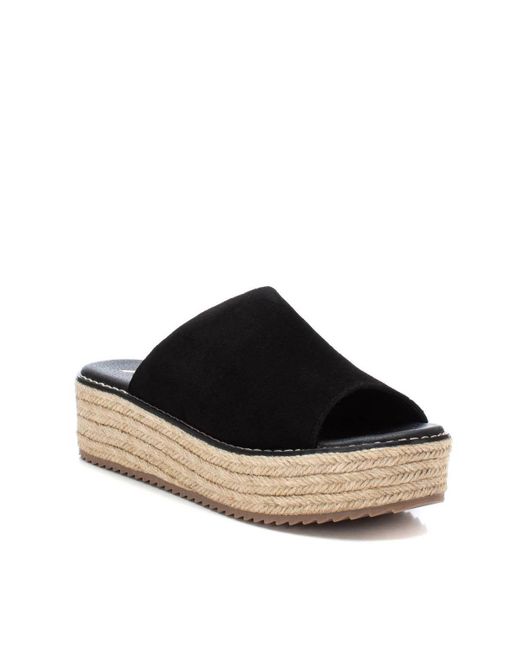 Xti Black Casual Platform Sandals
