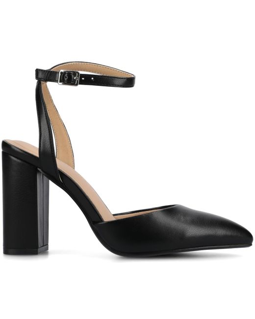 Journee Collection Black Tyyra Pointed Toe Pumps