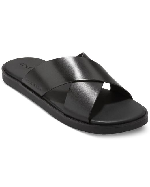 Cole Haan Black Nantucket Cross Strap Slip-on Slide Sandals for men