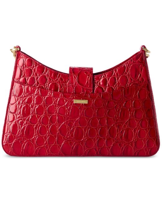 Brahmin Red Esme Vanderbilt Small Leather Shoulder Bag
