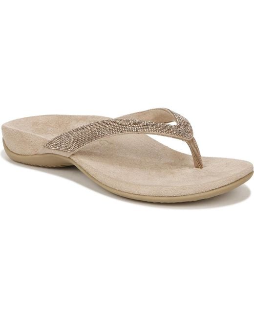 Vionic White Dillon Shine Thong Sandals