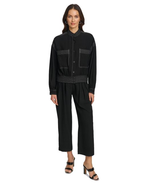 DKNY Black Contrast-stitched Jacket