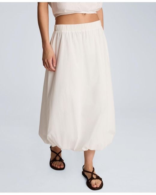 Kenneth Cole White Pull-on Bubble Midi Skirt