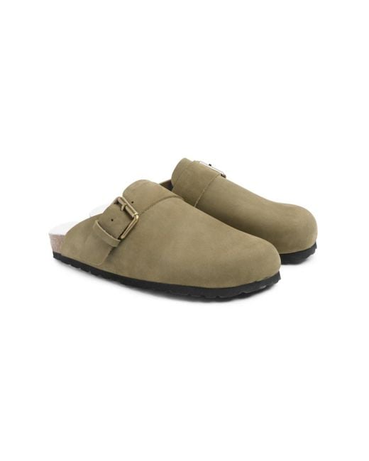 Celtic & Co. Green Sheep Lined Strap Detail Clog