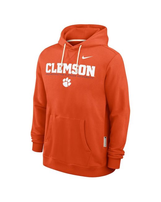 Nike Orange Clemson Tigers 2025 Sideline Standard Issue Dri-fit Hoodie for men