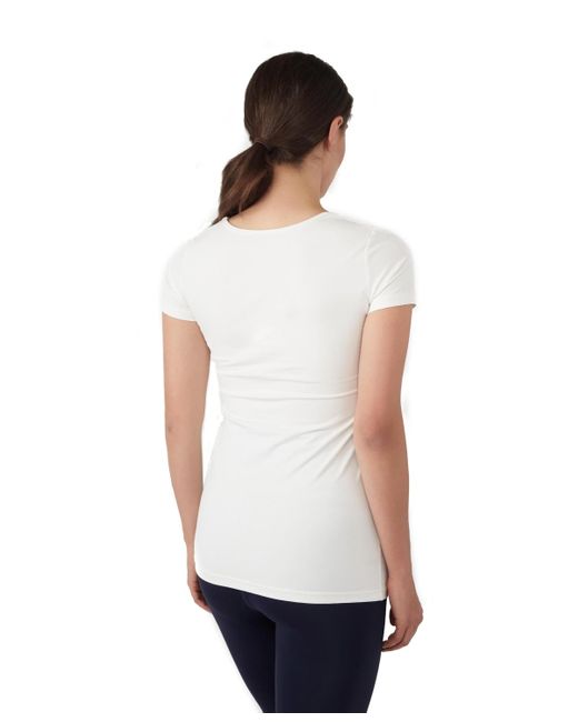 Modern Eternity Maternity White Maternity Nia Short Sleeves Round Neck Nursing Top