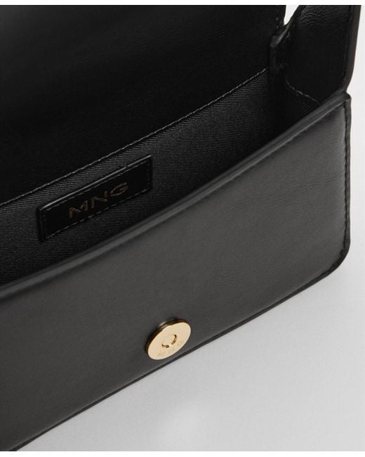 Mango Black Flap Detail Crossbody Bag