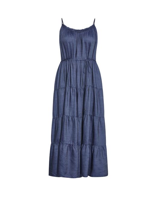 City Chic Blue Island Tier Maxi Dress